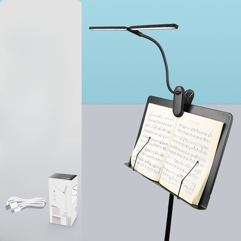 악보 보면대 등 독서등 북라이트 밝기조절 충전식 USB 클립 일반 무광 블랙 1500mAh - 상품 이미지