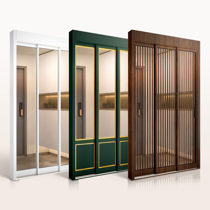 현관중문 슬라이딩 3연동중문 아파트 시공설치/베이직 풀윈도우 투명강화유리