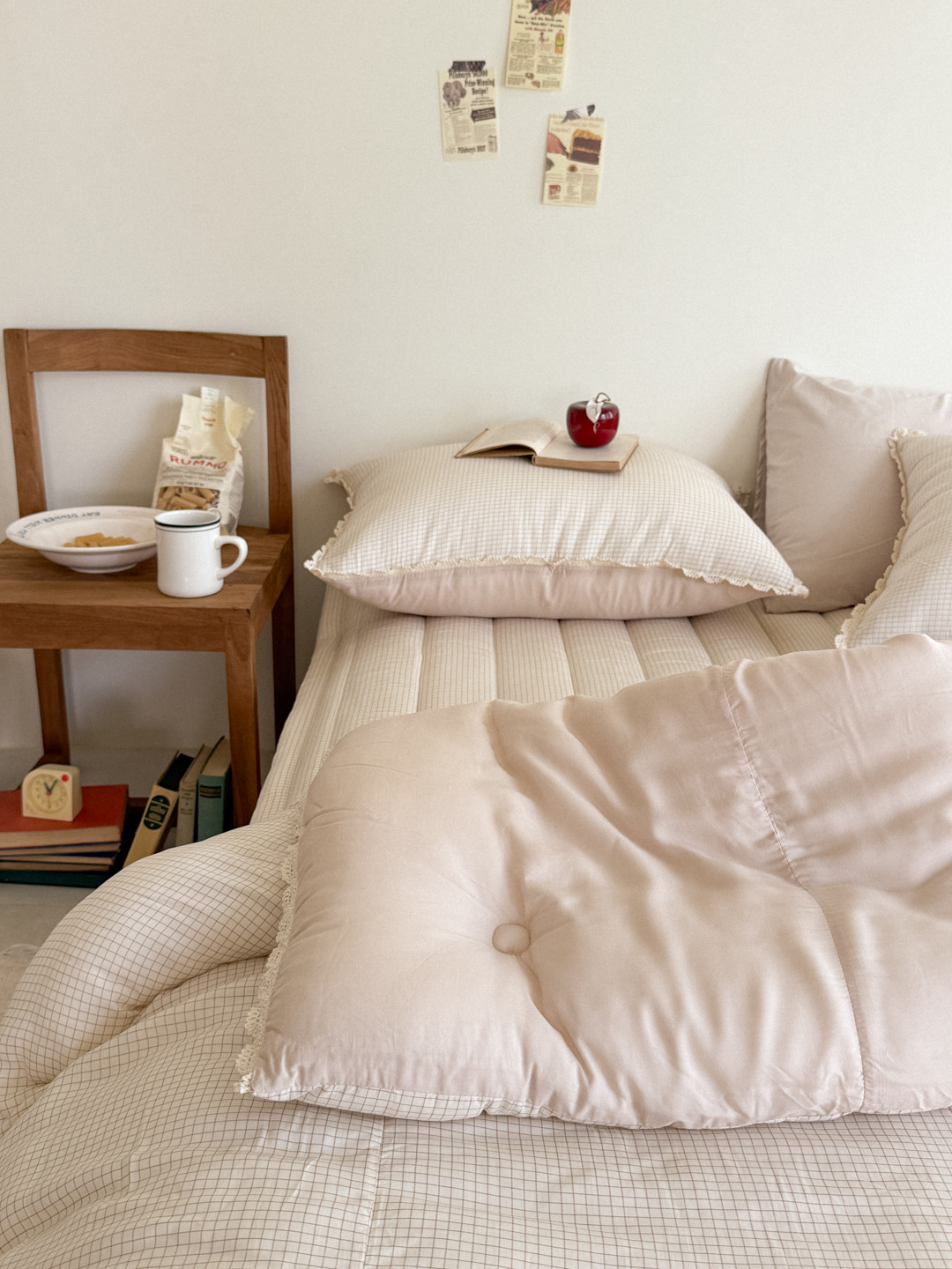 프리미엄 수수체크 쁘띠토숀 모달 차렵이불 3종 풀세트 10%