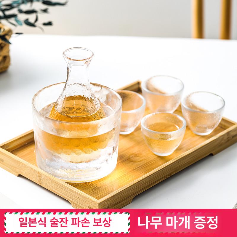 술잔 선물세트 고량주 전용잔 사케 도쿠리 세트 감성 일본식 술잔 술병 4개 온주기 대형 쟁반 세트 - 상세 이미지 2