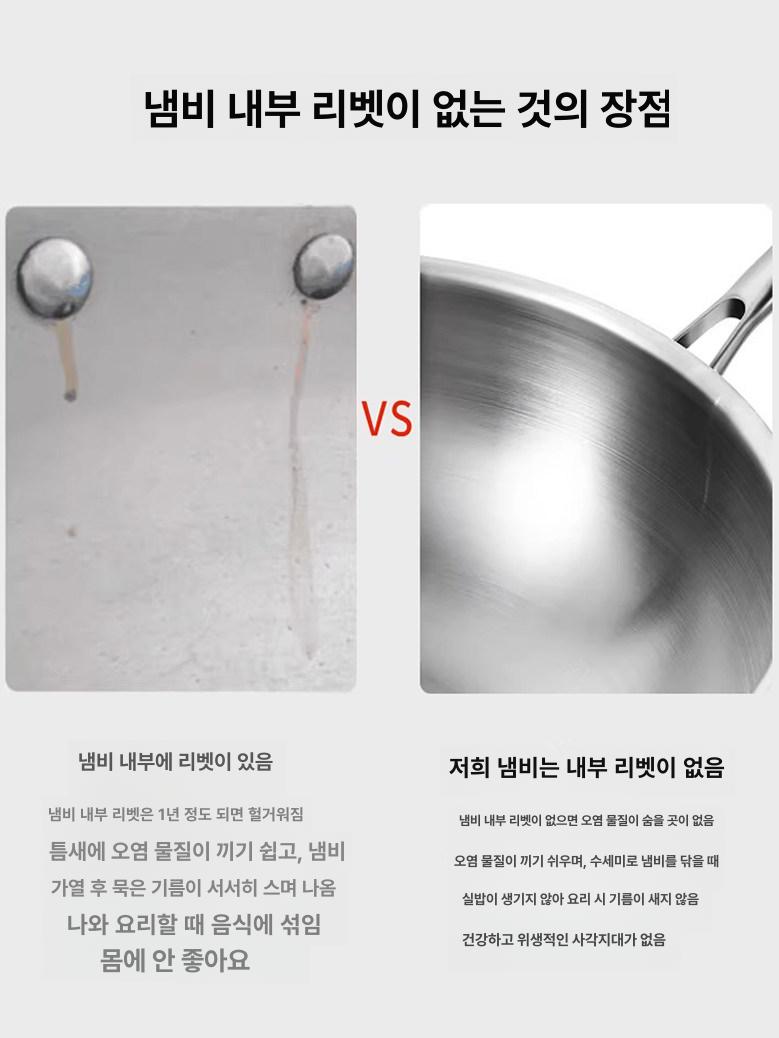 316스텐 전골냄비 파티웍 통7중 찜요리 대형 무코팅 38cm 둥근 바닥 뚜껑형 - 상세 이미지 4