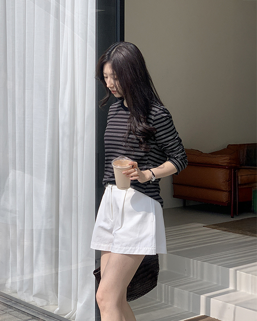 [자체제작] 마레 스트라이프 긴팔 티셔츠 가을 이너 TS084 이미지 6