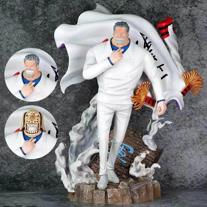 원피스 해군대장 거프 캡틴 화이트 블랙 조각상 루피 조로 상디 에이스 피규어 화이트 - 상세 이미지 4