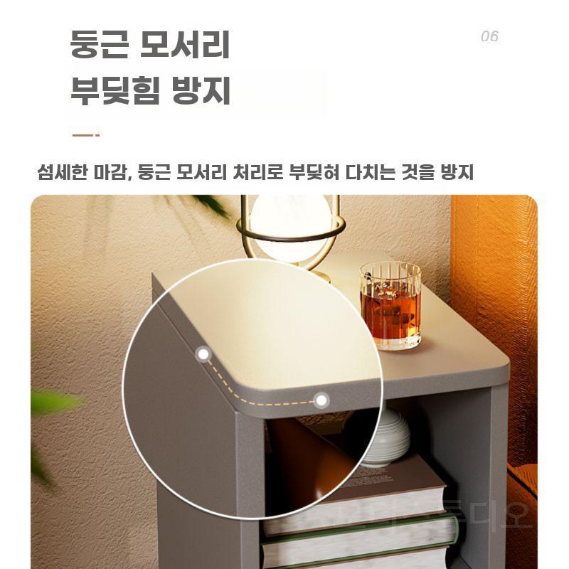 침실 미니협탁 침대옆 소형 서랍장 모던 원목 수납장 1단 서랍 20x30x45 블랙 - 상세 이미지 5