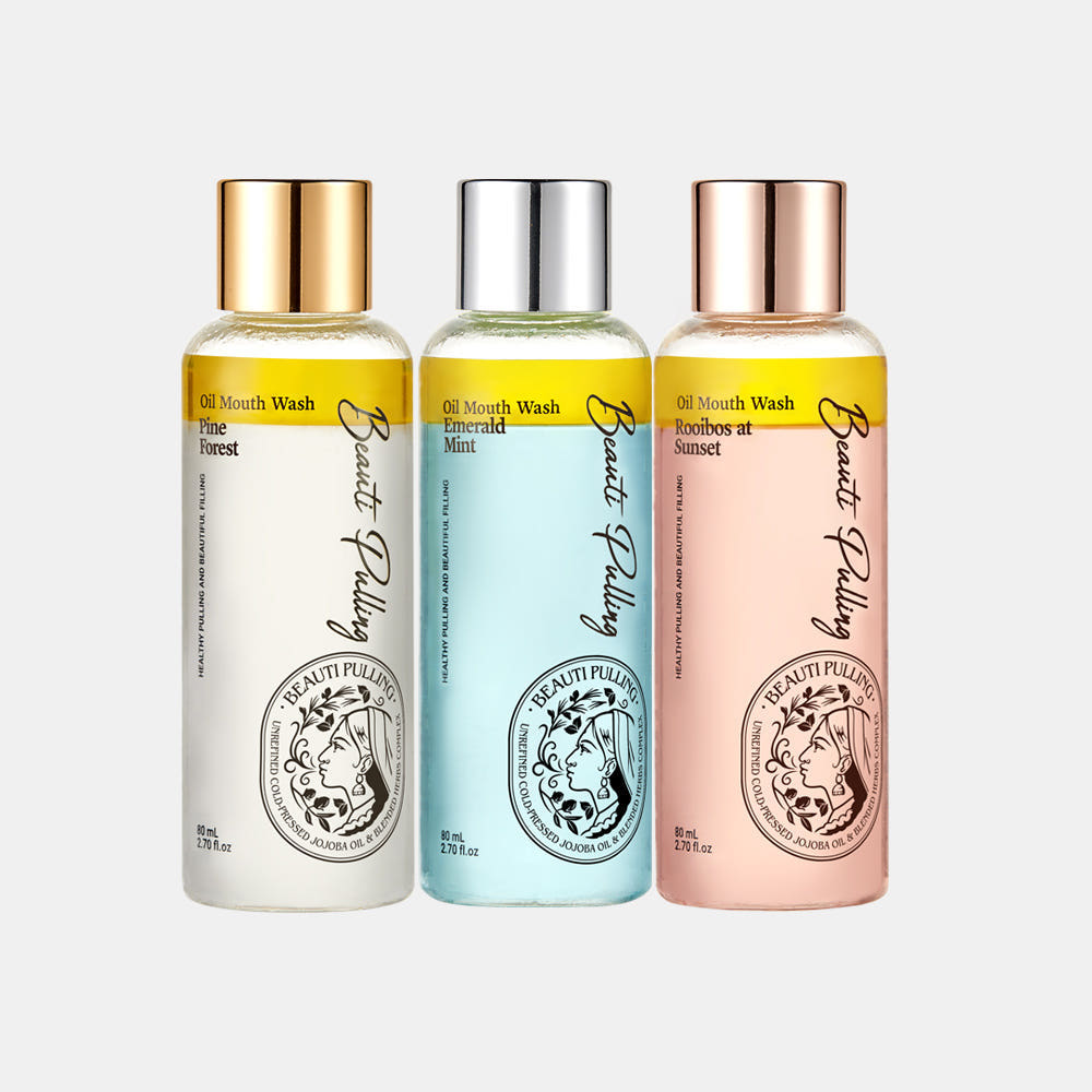 동국제약 뷰티풀링 오일가글 80ml 3종 1개(에메랄드민트/파인포레스트/루이보스엣선셋) / 오일마우스워시 - 상품 이미지