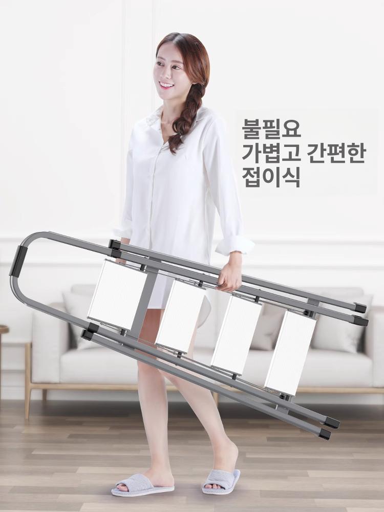 알루미늄 접이식 가정용 실내 다용도 경량 미니 인도어 아이보리 6단 가정용 사다리 - 상세 이미지 4