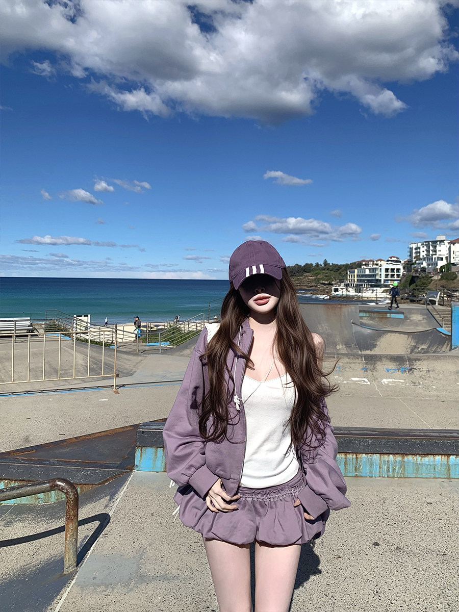 Suuuicee 여성트레이닝세트 후드집업 츄리닝 트레이닝복 스커트 셋업 스웻셔츠 - 상세 이미지 4