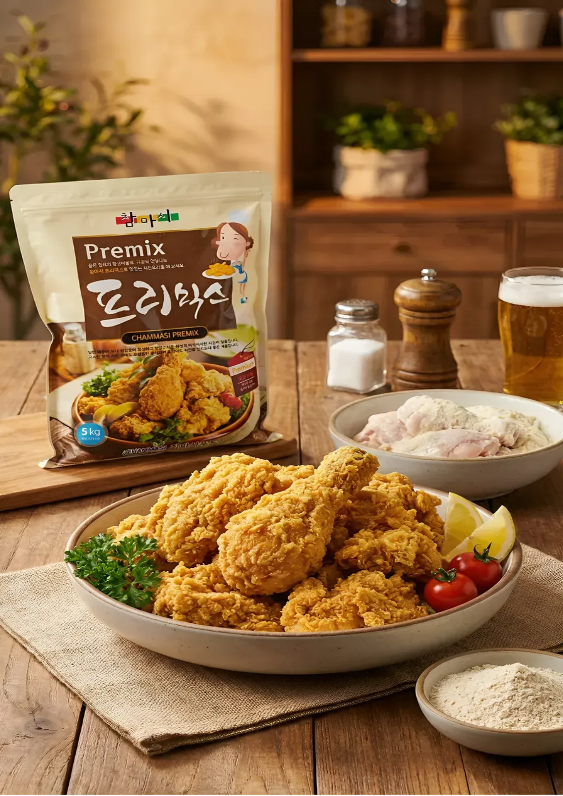 참마시 프리믹스 치킨파우더 프리미엄 치킨튀김가루 5kg, 2개 - 상세 이미지 2