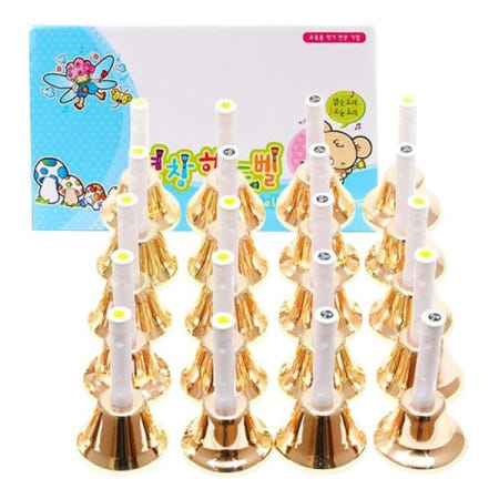 음악실기준비물 영창 골드 핸드벨 20음 음악 공연 연주 악기 세트 1P