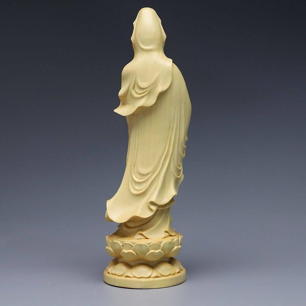 목조 관세음보살 입상 나무불상 목불 미니불상 25cm 경계백 15.15cm 4.65cm - 상세 이미지 4