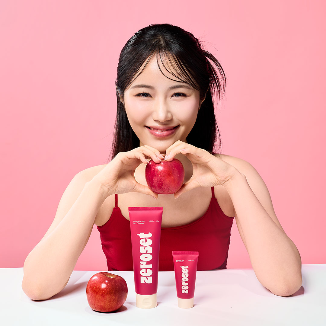 [2개] 제로셋 레드 애플잼 팩 클렌저 톤업 광채 NMN 미산성 쿨톤 폼클렌징 120g - 상세 이미지 3