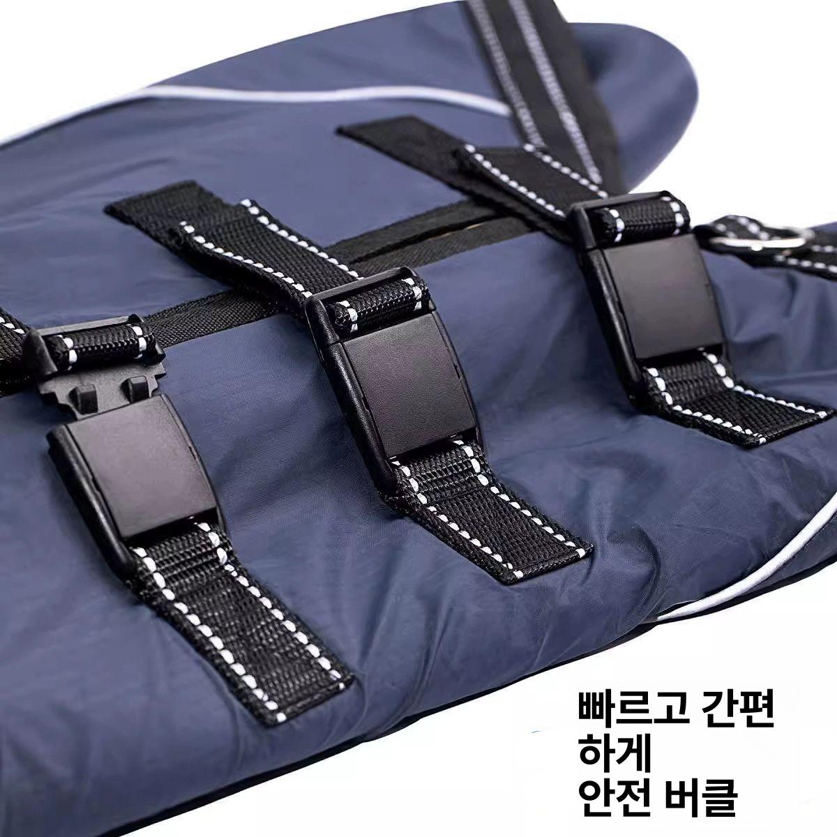 강아지보조기 반려견 보호 노견 다리 움직임 허리 다크네이비 의류 스타일 XS - 상세 이미지 3