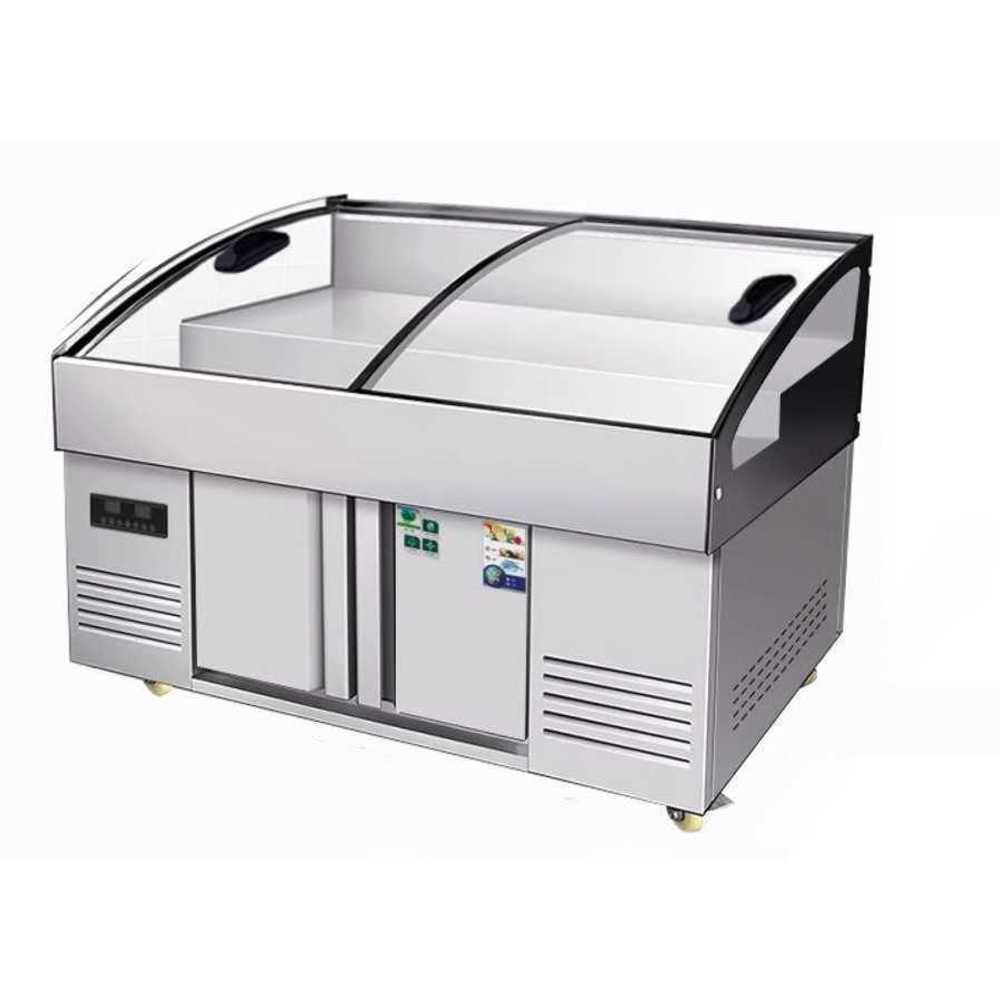 마트 정육 쇼케이스 반찬 해산물 용 진열 가게 냉장고 150x100x108 - 상품 이미지
