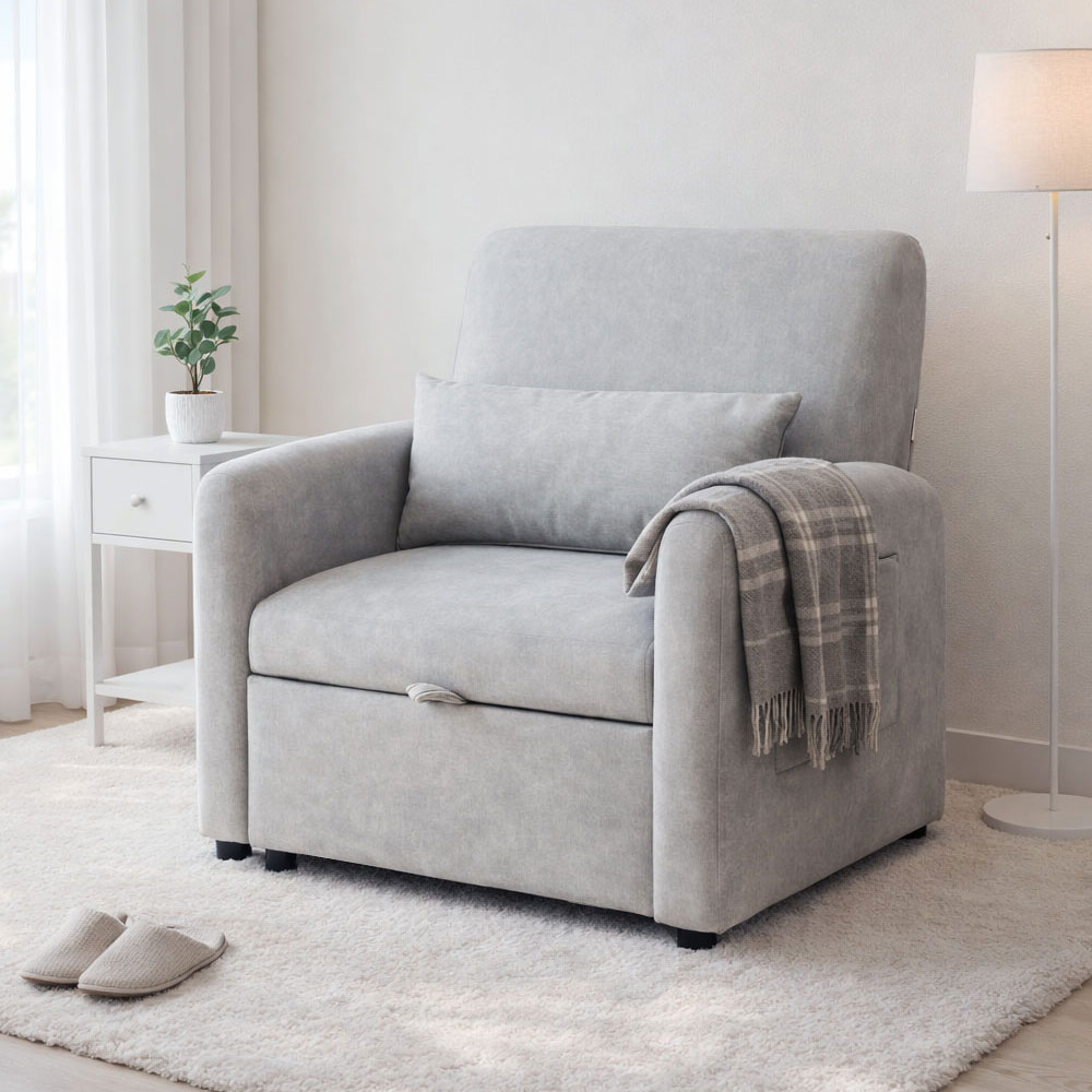 일루일루 몽글 소파베드 1인용 폴딩 확장형 소파형 각도조절 자취방 원룸 방수 기능성패브릭