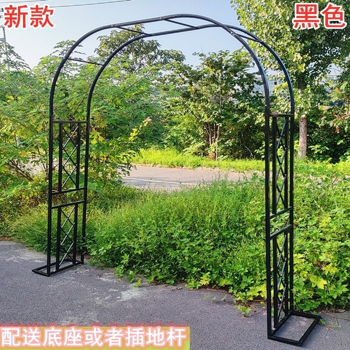 정원 아치 가든 넝쿨 지지대 철제 울타리 펜스 장미 블랙 색상 식물지지용 금속프레임 - 상세 이미지 3