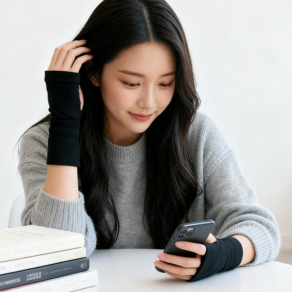 닥터코어런 블랙 베이비랩 출산 손바닥보호대 얇은손목 산모 임산부산후 약국아대 1쌍구성 - 상세 이미지 5
