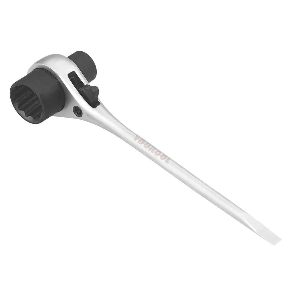 유쿨 13mm x 19mm 헤비 듀티 전기톱 T-바 렌치 u2013 콜드-포지드 스틸 듀얼 테이퍼 도구, 빠른 체인 및 바 조정, 실버 13x19mm - 상품 이미지