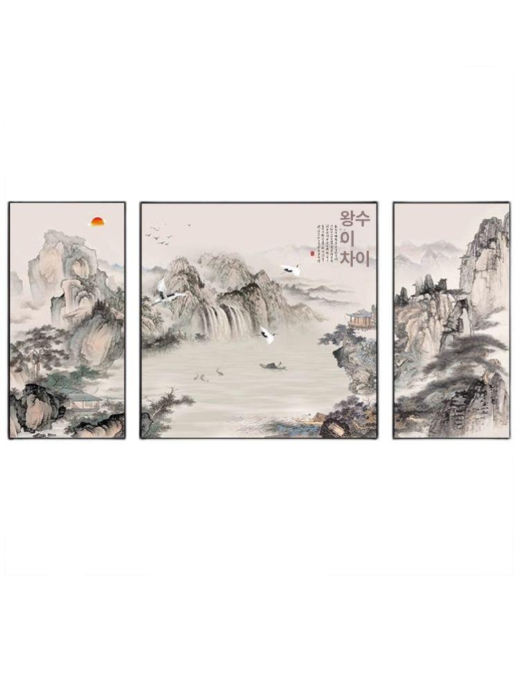 거실 그림 대형 배경 동양화 삼단 캔버스 인테리어 추상화 북유럽 풍경화 포스터 집들이 - 상품 이미지