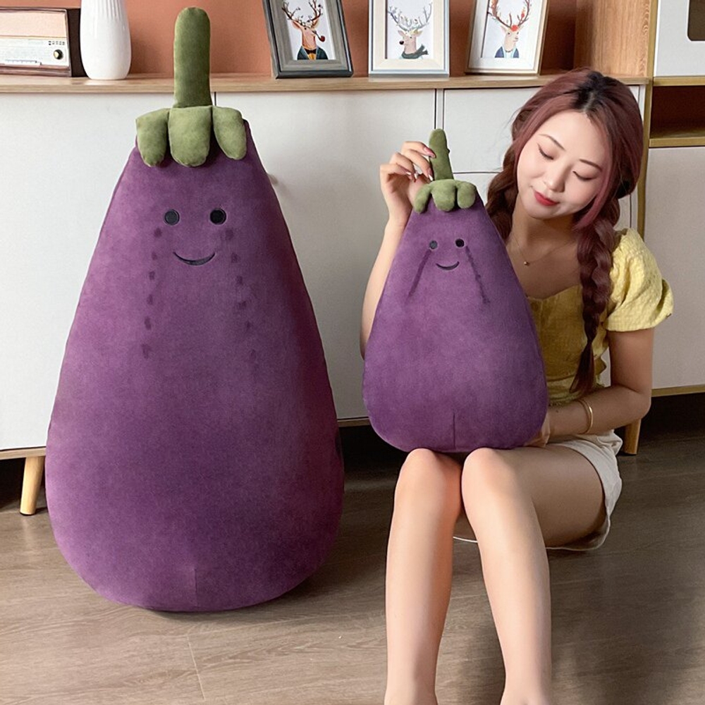 귀여운 벨벳 가지인형 스마일 얼굴 부드러운 고품질 벨벳 소재 포근한 봉제 캐릭터 애착인형 - 상세 이미지 3