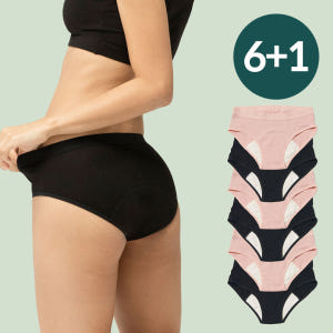 [6+1] 싸이클린 생리팬티 6PACK 입는생리팬티 생리대팬티형 밤부 오... 착용 후기 | 사이즈/핏 총정리 - 상품 이미지 1