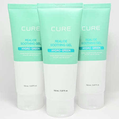 김정문알로에 큐어 리알로에 수딩젤 150ml x 3개 피부진정보습 피부수분 얼굴겸용 쿨링