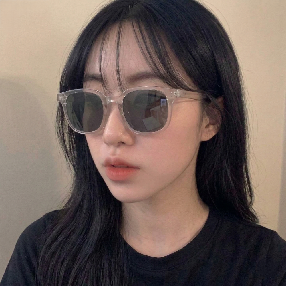 오버사이즈 UV 자외선차단 틴트 뿔테 가벼운 데일리 선글라스 이미지