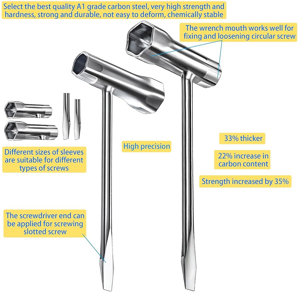 모트바흐 6팩 전기톱 드라이버 렌치 세트, 13 x 19mm, 롱 및 숏 사이즈, 합금강 4Pack - 상세 이미지 3