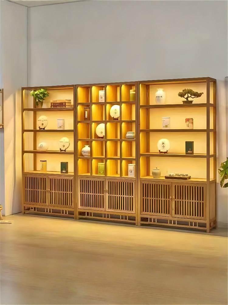 술장식장 와인 차 위스키장 조명이 다실 수납장 북유럽풍 조명 없는 고급 3종 세트 - 상세 이미지 4