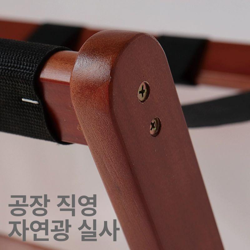 원목 러기지랙 접이식 선반 객실 펜션 캐리어 빈티지카보나이즈드XS718-A 80x40x60 - 상세 이미지 3