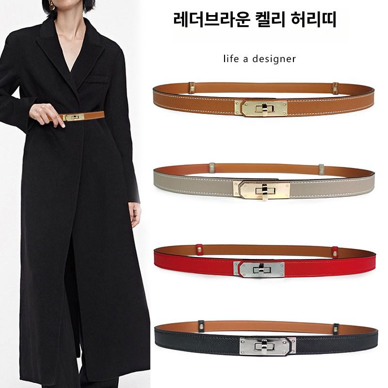 여성용 천연가죽 원피스용 허리띠 정장 팬츠 장식용 - 상세 이미지 2