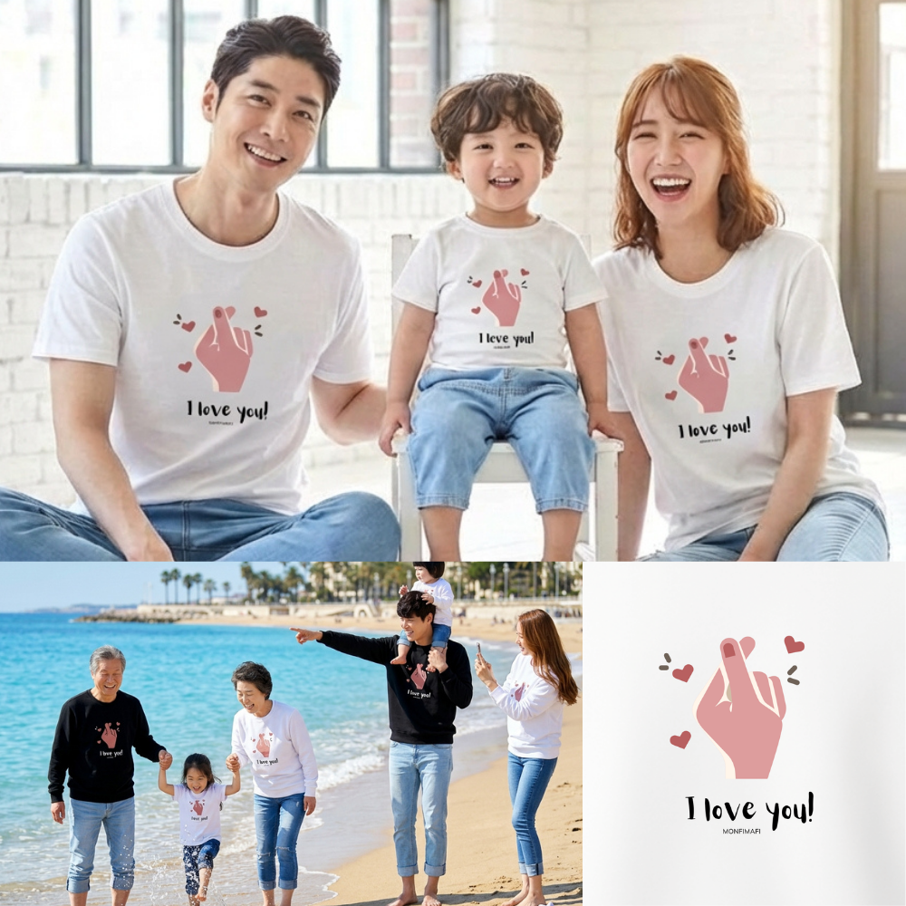 몽피마피 가족티 패밀리룩 돌촬영 여행 사진의상 반팔 맨투맨 칠순 팔순 이미지 7
