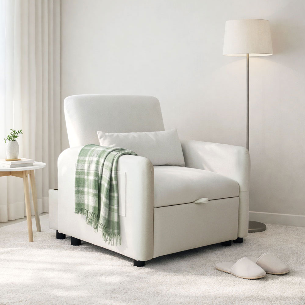 일루일루 몽글 소파베드 1인용 폴딩 확장형 소파형 각도조절 자취방 원룸 방수 기능성패브릭