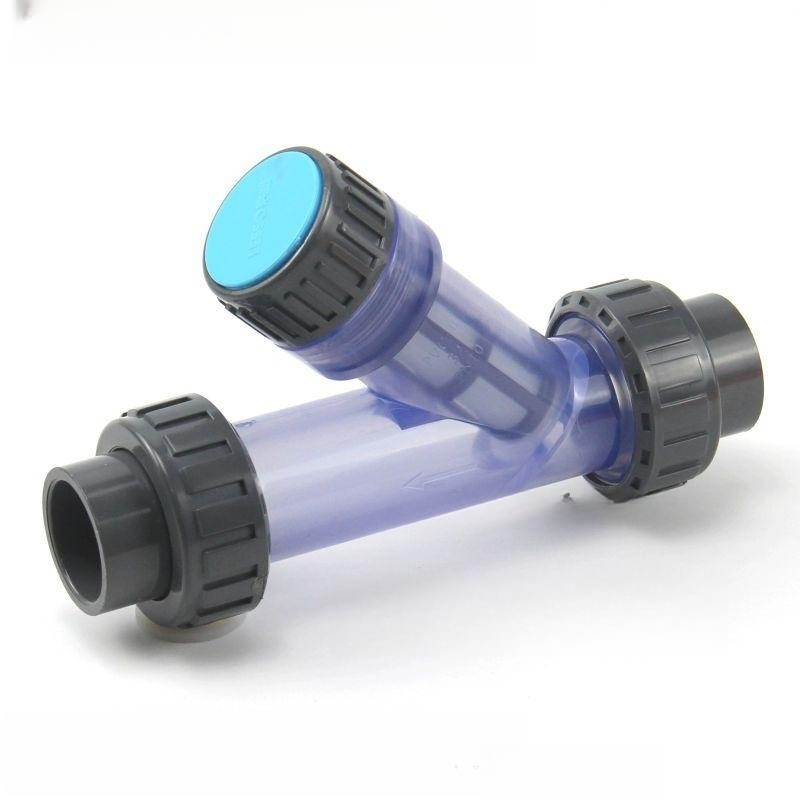 PVC 스트레이너 와이형 수도관 밸브 스트레나 투명 DN32 40mm - 상품 이미지