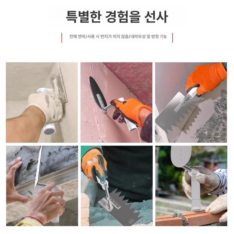 조적 타일 다기능고대 벽돌 A. 사다리꼴고대 적노고대 238mm 스테인리스 스틸 삽 나무 두꺼운 녹 - 상세 이미지 4
