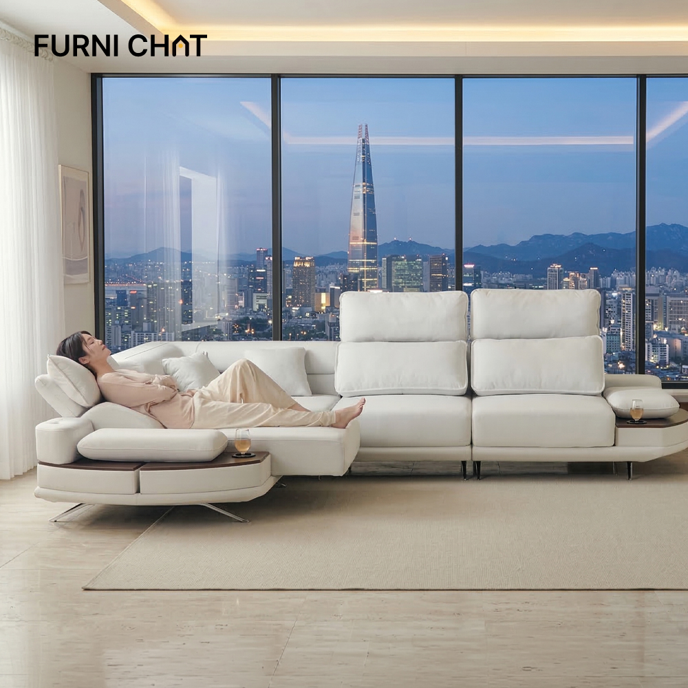 퍼니챗 제우스 모션 전동 슬라이드 리클무빙 코모도 4인용 리클라이너 소파