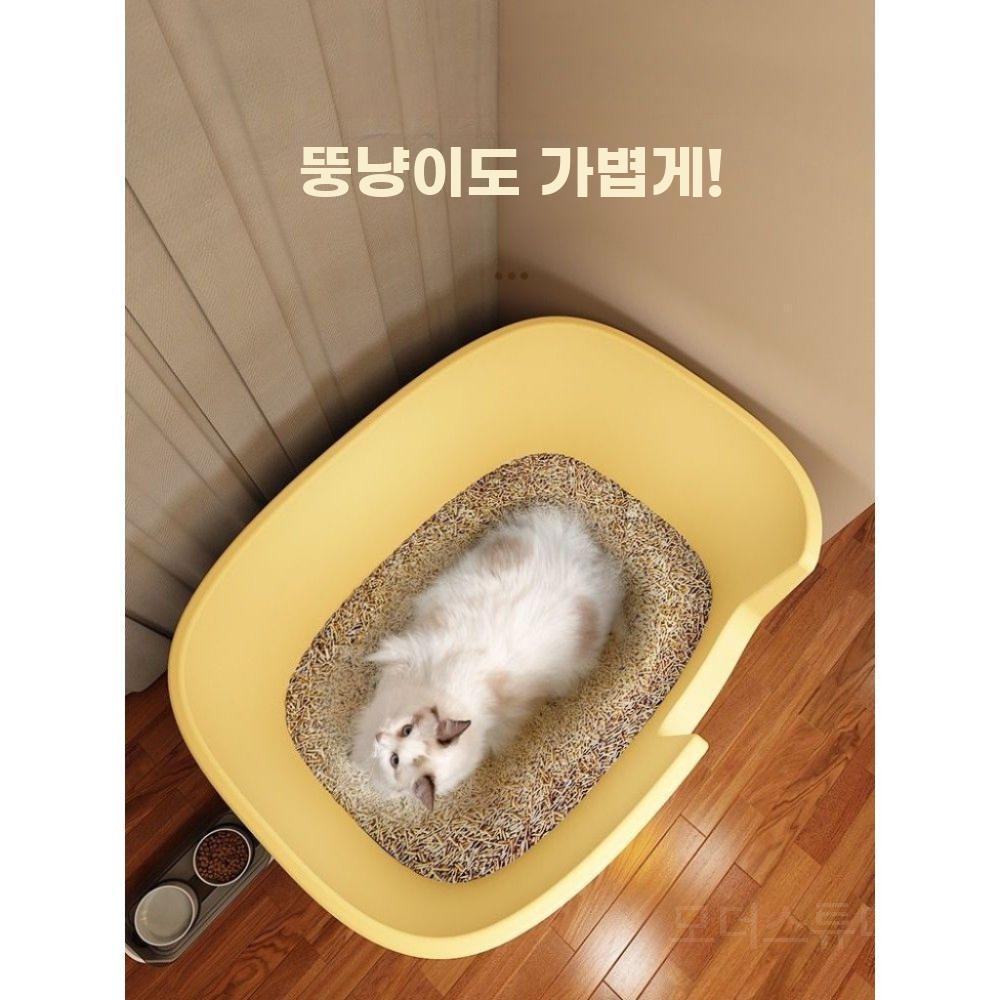 밀폐형 고양이화장실 냄새방지 배변통 대형 캣 화장실 미디움 그린 - 상세 이미지 5