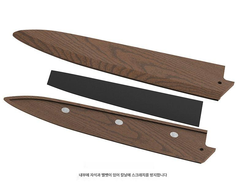 나무 칼집 칼 케이스 휴대용 주방 도구 식칼 커버 나이프 호두 꽂이 각도 - 상세 이미지 5