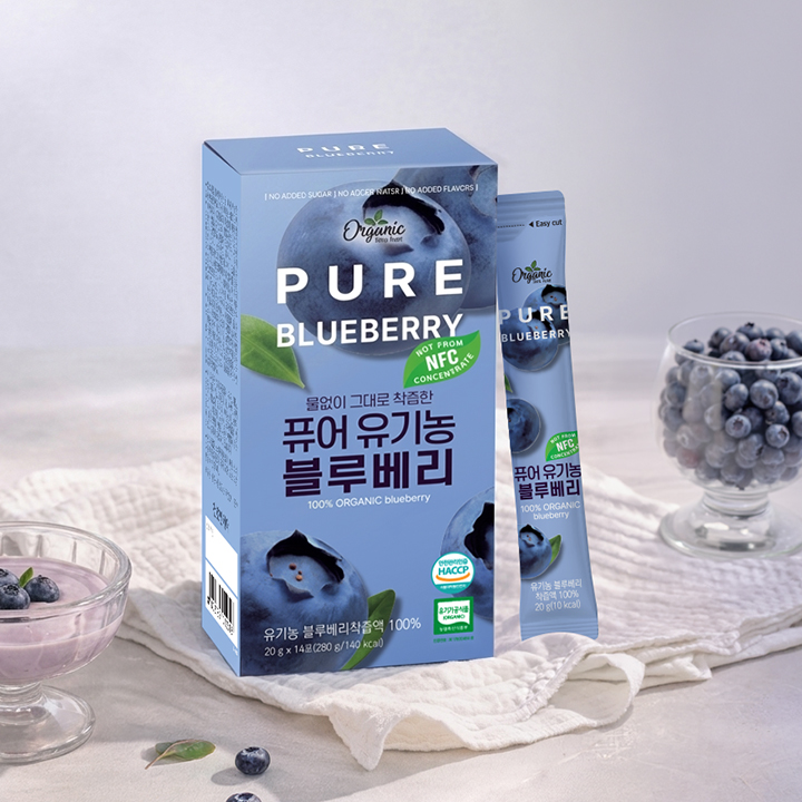 천호엔케어 퓨어 유기농 블루베리 100% NFC 블루베리즙 스틱 14포, 3개 이미지 3