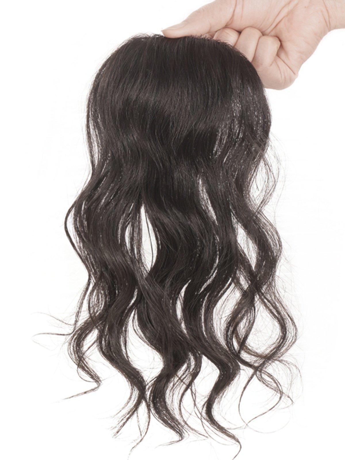 부분가발 앞머리 정수리 붙임머리 라인 인모 사이드뱅 내추럴블랙 20cm - 상세 이미지 2