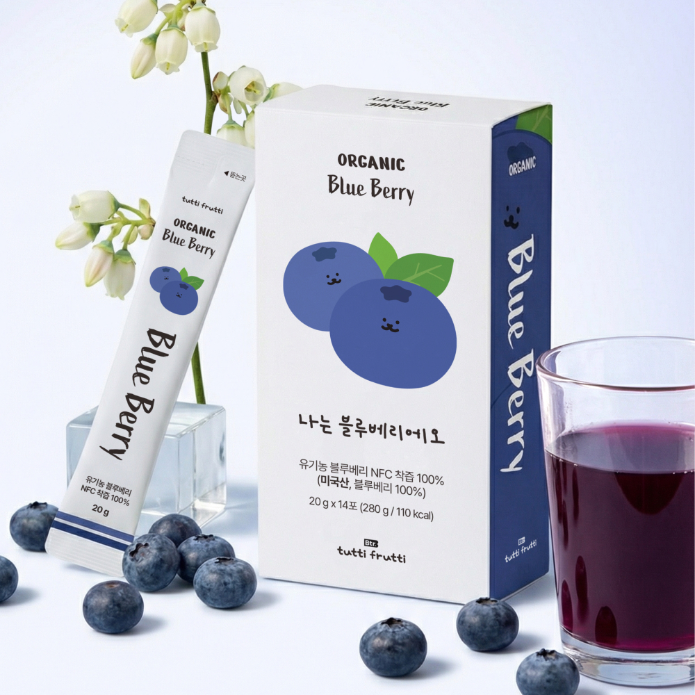 뚜띠프루티 유기농 NFC 블루베리즙 착즙 스틱 100% 20g, 14포, 1개 - 상세 이미지 2