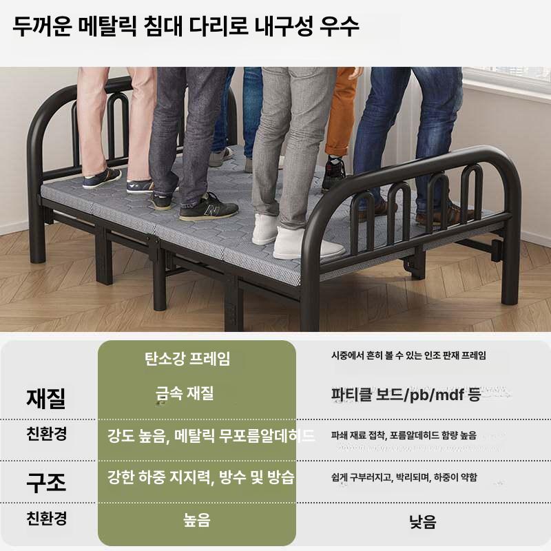 이동식 간이 베드 원룸 숙직실 자취방 침대 휴게실 휴식용 접이식 접는 사무실 - 상세 이미지 4