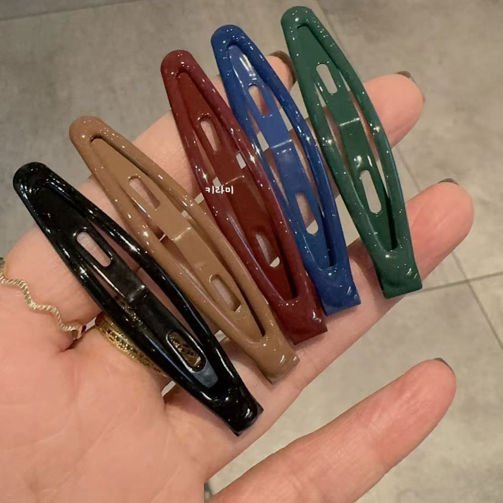 톤다운 타원 똑딱핀 옆머리헤어핀 잔머리정리 머리핀 - 상세 이미지 5