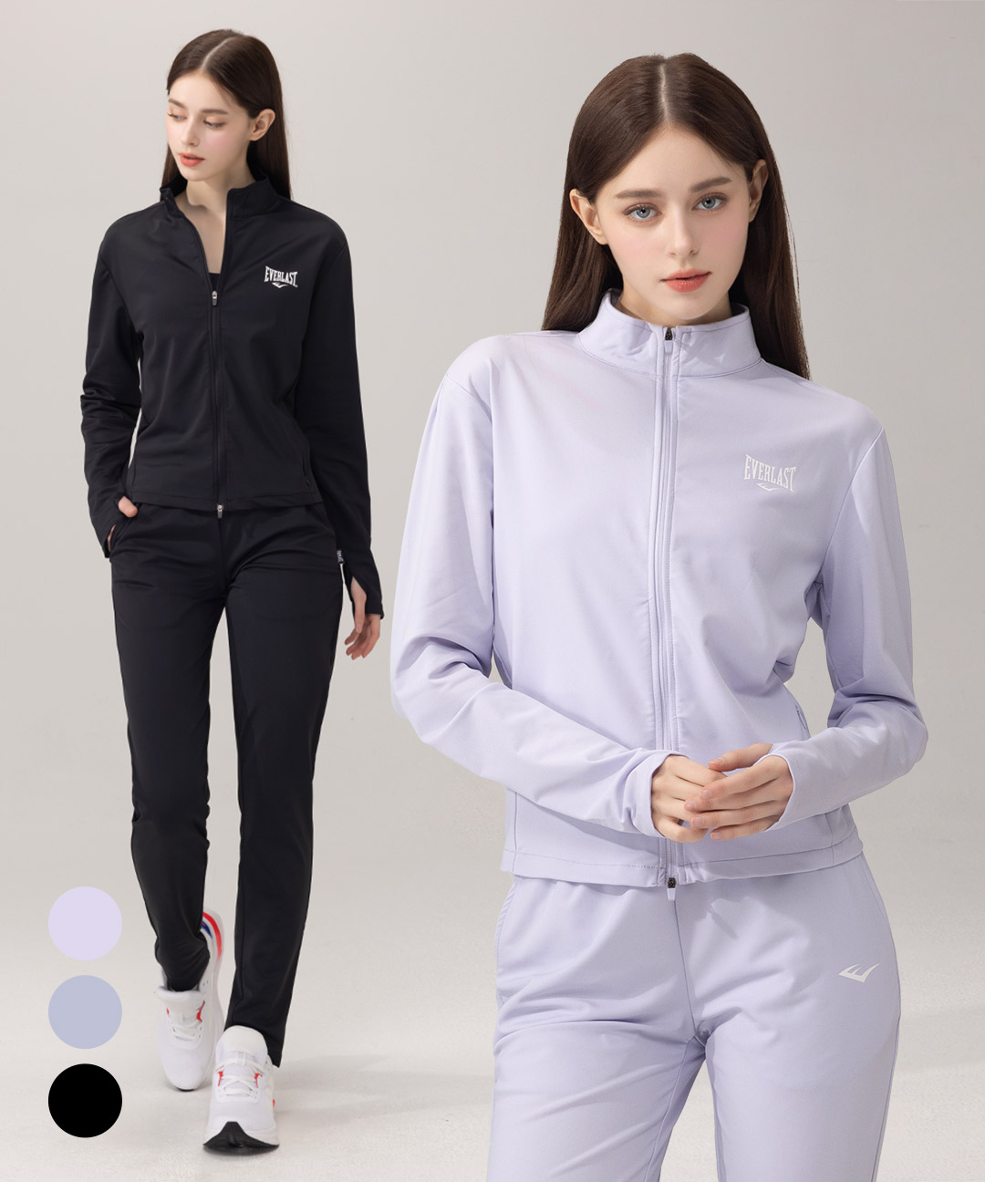 에버라스트 여성 러닝복 상하세트 러닝자켓+슬림핏 팬츠 이미지 4