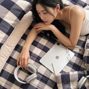 알러지케어 먼지없는 클래식 빅깅엄 네이비체크 사계절 차렵이불 4종 풀세트... 솔직 후기 | 실제 배치 사진 포함 - 상품 이미지 3