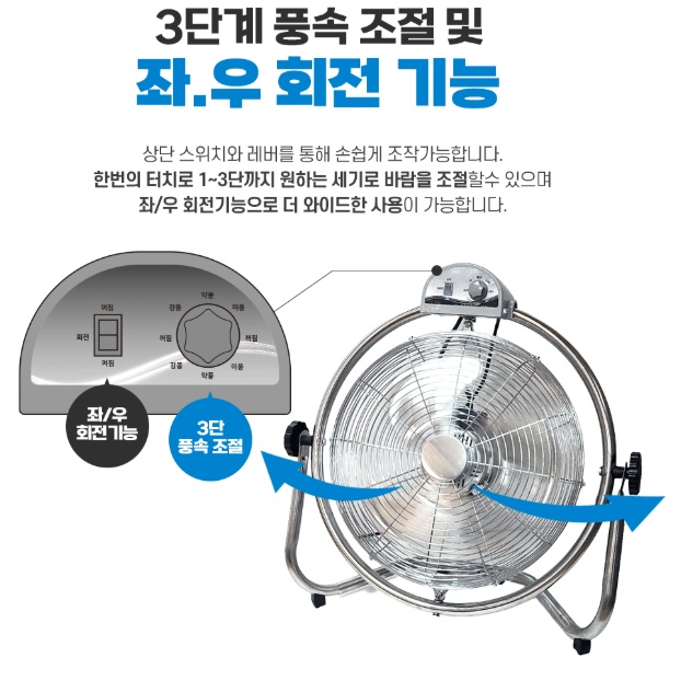 현장선풍기 50cm 데스크팬 공업용 산업용 작업장 바닥선풍기 이미지 8