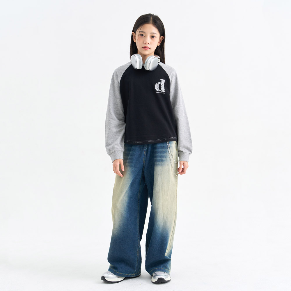 더데이걸 뒤밴딩 와이드 데님 TGTJ26102 - 상품 이미지