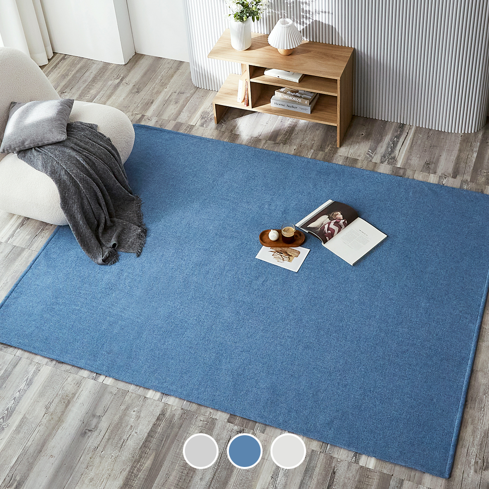 아담데코 이지케어 생활방수 러그 단모 거실카페트 블루, 사각XS(100x150) - 상품 이미지