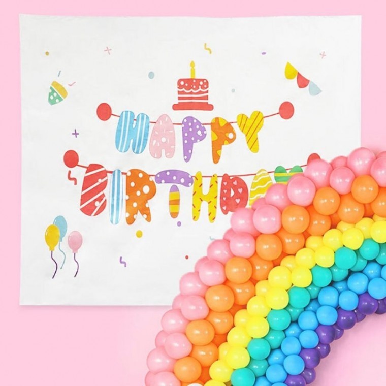 지니몰 패브릭 대형 현수막 생일축하 포스터 해피버스데이 M 생일기념배경 돌잔치현수