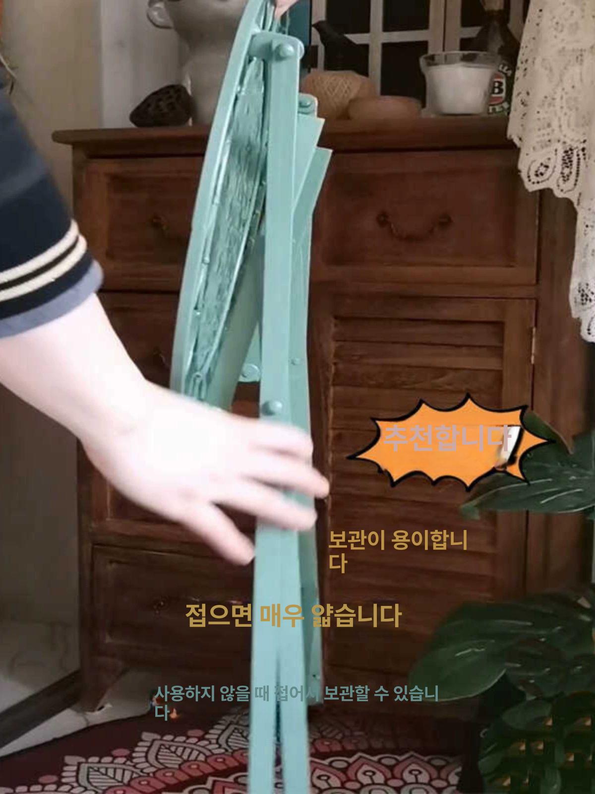 간이 스틸의자 꽃모양 마당 폴딩 야외 정원 테라스 인테리어 가든체어 - 상세 이미지 3