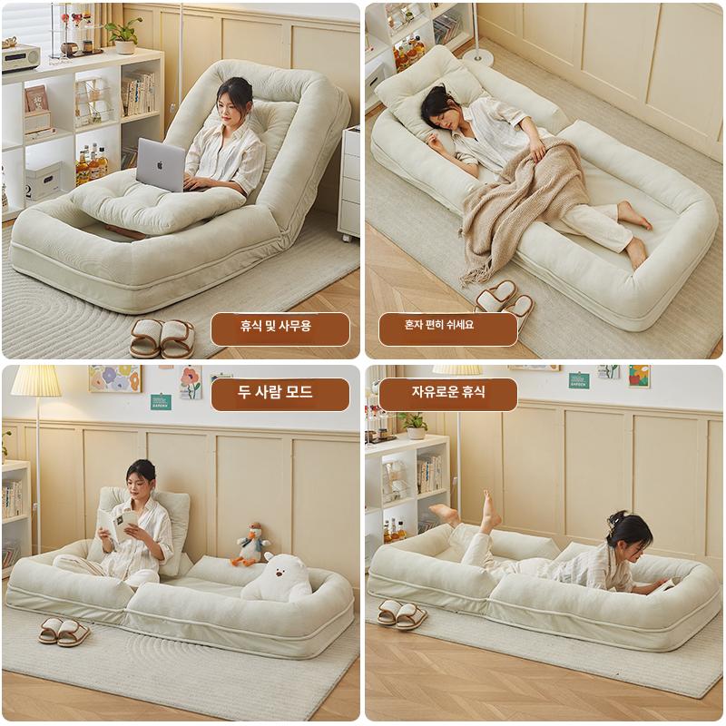 접이식 소파베드 싱글 침대겸용 원목 침대 더블 베란다 소파 의자 공간활용 다기능 간이 - 상세 이미지 5